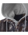 Men’s quilted polar fleece hooded in camouflage, often called a hunting shirt or lumberjack shirt, sold individually