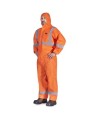 Pioneer 2077 disposable coverall, orange with hood and reflective tape, against dust and non-toxic particles