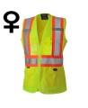 Pioneer woman yellow high-visibility safety vest, class 2, level 2, 9 pockets, sold individually