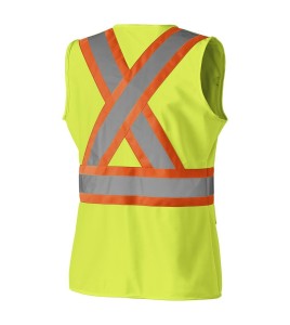 Pioneer woman yellow high-visibility safety vest, class 2, level 2, 9 pockets, sold individually