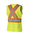 Pioneer woman yellow high-visibility safety vest, class 2, level 2, 9 pockets, sold individually