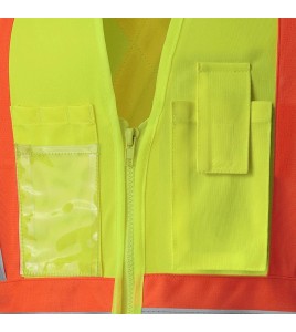 Veste de sécurité Pioneer haute visibilité jaune pour femme classe 2, niveau 2, 9 poches, XS à 3XL