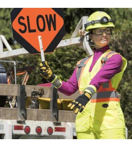 Pioneer woman yellow high-visibility safety vest, class 2, level 2, 9 pockets, sold individually