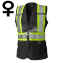 Pioneer woman 139BK black safety vest, class 1, level 2, 9 pockets, sold individually