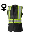 Pioneer woman 139BK black safety vest, class 1, level 2, 9 pockets, sold individually