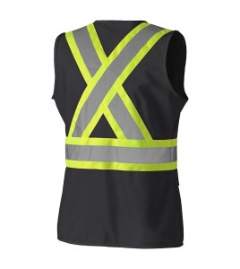 Pioneer woman 139BK black safety vest, class 1, level 2, 9 pockets, sold individually