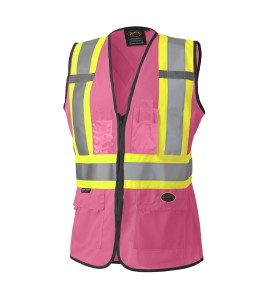 Pioneer woman 139PK pink safety vest, class 1, level 2, 9 pockets, sold individually