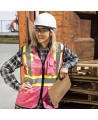 Pioneer woman 139PK pink safety vest, class 1, level 2, 9 pockets, sold individually