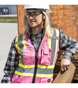 Pioneer woman 139PK pink safety vest, class 1, level 2, 9 pockets, sold individually