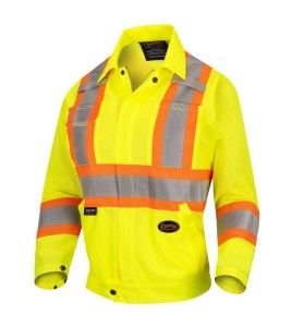 Pioneer woman yellow high-visibility safety jacket, class 2, level 2, 5 pockets, front zip