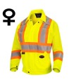 Pioneer woman yellow high-visibility safety jacket, class 2, level 2, 5 pockets, front zip