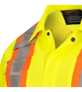 Pioneer woman yellow high-visibility safety jacket, class 2, level 2, 5 pockets, front zip