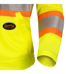 Manteau de sécurité routière Pioneer jaune haute visibilité pour femme classe 2, niveau 2, XS à 3XL