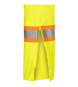 Pioneer woman yellow high-visibility safety pants, class 2, level 2, 5 pockets, front zip