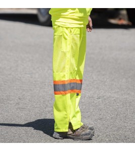 Pantalon de sécurité routière Pioneer jaune haute visibilité pour femme classe 2, niveau 2, XS à 3XL