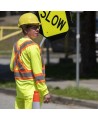 Chandail haute visibilité à manches longues pour femme jaune fluo avec bandes réfléchissantes