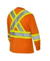 High visibility Pioner long-sleeved shirt, orange hi-vis with grey reflective stripes