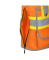 Veste d'arpenteur Pioneer pour femme orange haute visibilité modèle 6692W, 150 deniers tissé en sergé, 15 poches