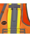 Pioneer women's high-visibility orange 6692W surveyor's vest, 150 denier woven twill, 15 pockets