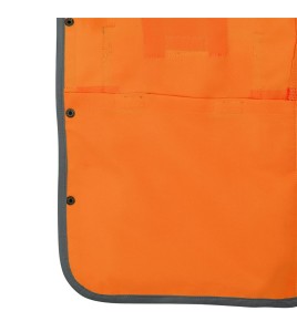 Veste d'arpenteur Pioneer pour femme orange haute visibilité modèle 6692W, 150 deniers tissé en sergé, 15 poches