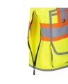 Pioneer women's high-visibility yellow 6693W surveyor's vest, 150 denier woven twill, 15 pockets