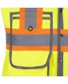 Pioneer women's high-visibility yellow 6693W surveyor's vest, 150 denier woven twill, 15 pockets