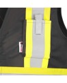 Pioneer 7729 black flame-retardant Fr-tech arc-resistant safety vest, ARC 2 rated, with high-visibility stripes