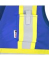 Pioneer 7730 blue flame-retardant Fr-tech arc-resistant safety vest, ARC 2 rated, with high-visibility stripes