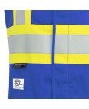 Pioneer 7730 blue flame-retardant Fr-tech arc-resistant safety vest, ARC 2 rated, with high-visibility stripes