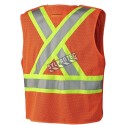 Pioneer 6935 safety vest, high-visibility orange, detachable with mesh back, zipper, 4 pockets, sold individually