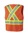 Pioneer® 6935 safety vest, high-visibility orange, detachable with mesh back, zipper, 4 pockets, sold individually