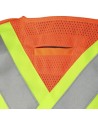 Pioneer® 6935 safety vest, high-visibility orange, detachable with mesh back, zipper, 4 pockets, sold individually