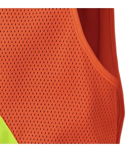 Pioneer® 6935 safety vest, high-visibility orange, detachable with mesh back, zipper, 4 pockets, sold individually