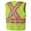 Pioneer 6936 safety vest, high-visibility yellow, detachable with mesh back, zipper, 4 pockets, sold individually