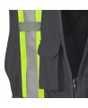 Pioneer 6937 safety vest, low-visibility black, detachable with mesh back, zipper, 4 pockets, sold individually