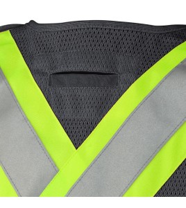 Pioneer 6937 safety vest, low-visibility black, detachable with mesh back, zipper, 4 pockets, sold individually