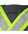 Pioneer 6937 safety vest, low-visibility black, detachable with mesh back, zipper, 4 pockets, sold individually