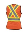 Pioneer 486 safety vest, orange high-visibility, detachable mesh complement, zipper, 6 pockets, sold individually