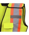 Pioneer 489 safety vest, yellow high-visibility, detachable mesh complement, zipper, 6 pockets, sold individually