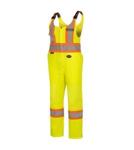 Women's yellow safety overalls for road safety, breathable, with reflective stripes, Pioneer model 6000W