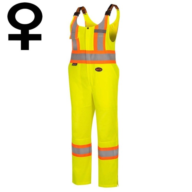 Salopette de sécurité jaune de femme pour sécurité routière, respirable, avec bandes réfléchissantes, Pioneer modèle 6000W