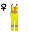 Women's yellow safety overalls for road safety, breathable, with reflective stripes, Pioneer model 6000W