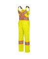 Women's yellow safety overalls for road safety, breathable, with reflective stripes, Pioneer model 6000W