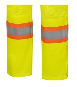 Women's yellow safety overalls for road safety, breathable, with reflective stripes, Pioneer model 6000W