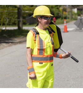 Salopette de sécurité jaune de femme pour sécurité routière, respirable, avec bandes réfléchissantes, Pioneer modèle 6000W