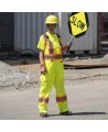 Salopette de sécurité jaune de femme pour sécurité routière, respirable, avec bandes réfléchissantes, Pioneer modèle 6000W