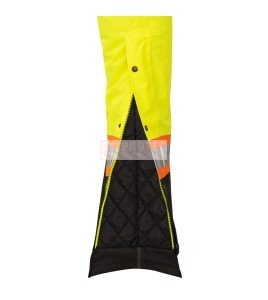 Salopette 100% imperméable jaune-noir d'hiver pour femme en polyester-polyuréthane avec bandes réfléchissantes