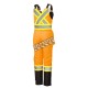 Pioneer women's winter 100% waterproof orange-black polyester polyurethanes overall with reflective stripes