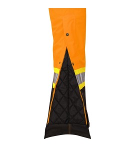 Salopette d'hiver Pioneer 100% imperméable orange-noir pour femme en polyester-polyuréthane avec bandes réfléchissantes