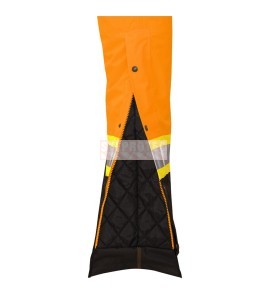 Salopette d'hiver Pioneer 100% imperméable orange-noir pour femme en polyester-polyuréthane avec bandes réfléchissantes